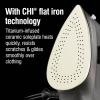 imageCHI Mini Steam Iron for Clothes Sewing Crafting and Travel with Titanium Infused Ceramic Soleplate 1000 Watts XL 10 Cord 3Way Auto Shutoff Portable Vacation Essentials Black 131203Way Auto Shutoff 