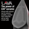 imageCHI Steam Iron for Clothes with 300 Holes for Powerful Steaming Temperature Guide Dial 1700 Watts XL 10 Cord 3Way Auto Shutoff Lava Infused Ceramic Soleplate Black 13130