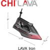 imageCHI Steam Iron for Clothes with 300 Holes for Powerful Steaming Temperature Guide Dial 1700 Watts XL 10 Cord 3Way Auto Shutoff Lava Infused Ceramic Soleplate Black 13130