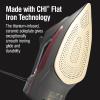 imageCHI Steam Iron for Clothes with 8 Retractable Cord 1700 Watts 3Way Auto Shutoff 400 Holes Professional Grade Temperature Control Dial Lava Infused Ceramic Soleplate Black 131131700 Watts