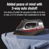 imageCHI Steam Iron for Clothes with 8 Retractable Cord 1700 Watts 3Way Auto Shutoff 400 Holes Professional Grade Temperature Control Dial Lava Infused Ceramic Soleplate Black 131131700 Watts