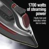 imageCHI Steam Iron for Clothes with Titanium Infused Ceramic Soleplate 300 Holes for Powerful Steaming XL 10 Cord 3Way Auto Shutoff 1800 Watts Advanced Touchscreen Silver 13103Silver