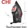 imageCHI Steam Iron for Clothes with Titanium Infused Ceramic Soleplate 300 Holes for Powerful Steaming XL 10 Cord 3Way Auto Shutoff 1800 Watts Advanced Touchscreen Silver 13103Silver