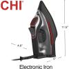 imageCHI Steam Iron for Clothes with Titanium Infused Ceramic Soleplate 300 Holes for Powerful Steaming XL 10 Cord 3Way Auto Shutoff 1800 Watts Advanced Touchscreen Silver 13103Silver