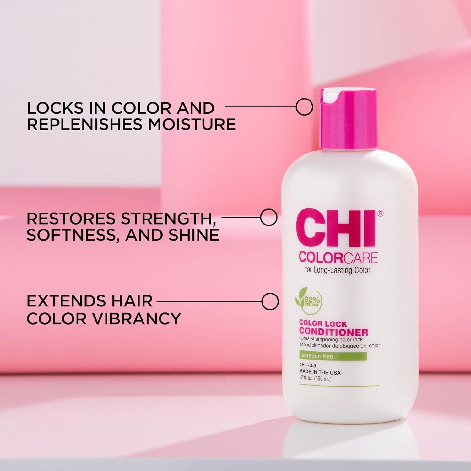imageCHI ColorCare Color Lock Conditioner Locks In Color ampamp Replenishes Moisture For ColorTreated Hair Sulfate Paraben ampamp CrueltyFree 12 Oz