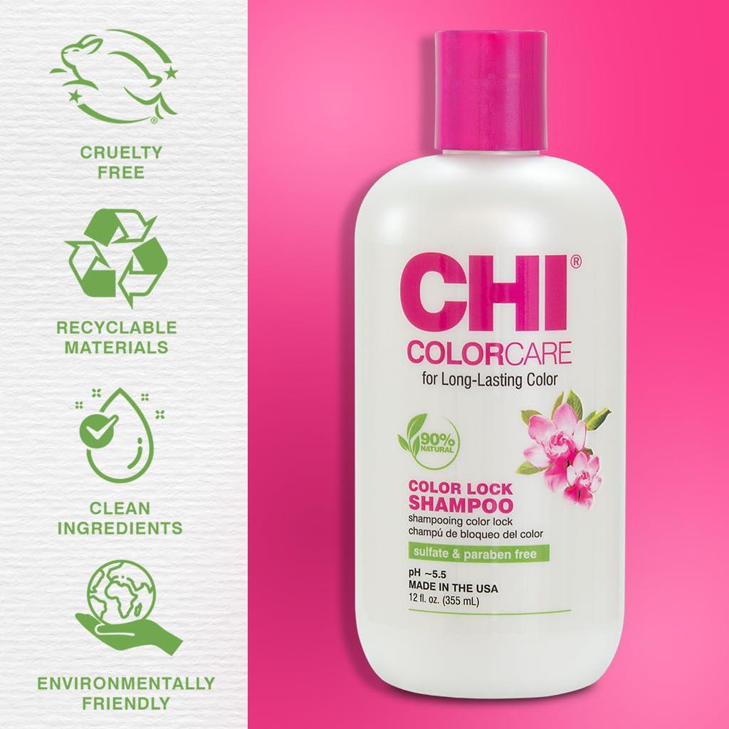 imageCHI ColorCare Color Lock Shampoo Locks In Color ampamp Replenishes Moisture For ColorTreated Hair Sulfate Paraben ampamp CrueltyFree 12 Oz