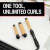 imageCHI Interchangeable Curling Wand 3 Barrel Attachments For Versatile Curls 05quot125quot Inverted Tapered Barrel 1quot ampamp 15quot Barrel