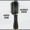 imageCHI Volume Styler Blowout Brush for Amplified Volume Heated Comb to Smoothen ampamp Straighten Hair 2in1 Hair Tool PinkBlack