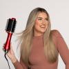 imageCHI Volume Styler Blowout Brush for Amplified Volume Heated Comb to Smoothen ampamp Straighten Hair 2in1 Hair Tool PinkRed