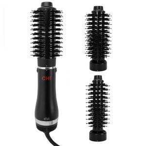 imageCHI 3in1 Round Blowout Brush Hair Dryer Brush For Smooth FrizzFree Hair 3 Interchangeable Brush Heads ampamp Adjustable Heat SettingsHair Dryer