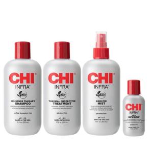 imageCHI Home Stylist Kit 12 Oz Infra Shampoo 12 Oz Treatment 12 Oz Keratin Mist ampamp 2 Oz Silk Infusion Sulfate Paraben ampamp CrueltyFree 4 Products