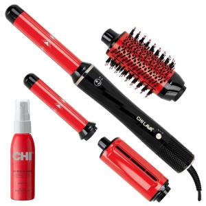 imageCHI Lava AirWave with CHI 44 Iron Guard 2 Oz Volumizes Curls ampamp Dries Hair Delivers FrizzFree Results Low Heat for Less Damage Black ampamp Red