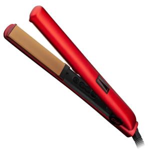 imageCHI Original Digital Ceramic Hairstyling Iron Hair Straightener Delivers Shiny Smooth Results Even Heat for Less Damage 1quot Iron Piano BlackRed