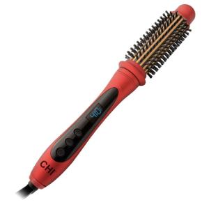imageCHI Tourmaline Ceramic Series Heated Round Brush Reduces Frizz ampamp Adds Shine To Hair Adjustable Temperature ampamp Automatic ShutOff 125quot Barrel Ruby RedHAIR DRYER